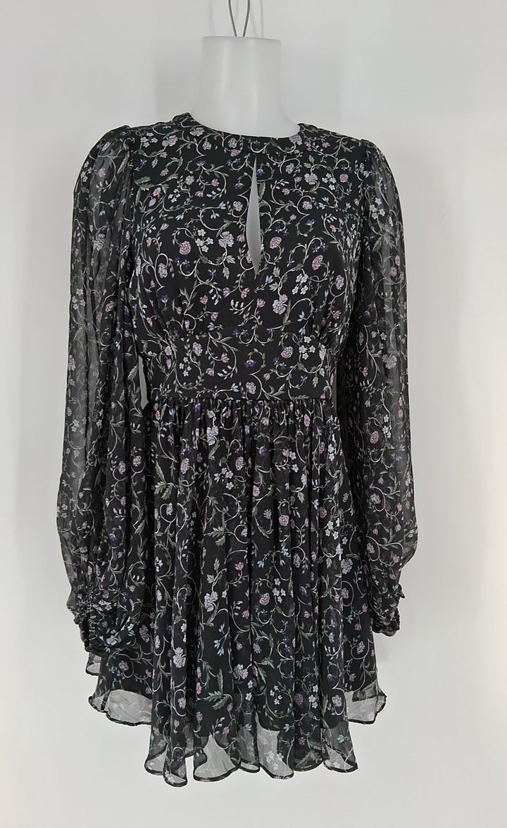 Size 2 TED BAKER Black Print Dress