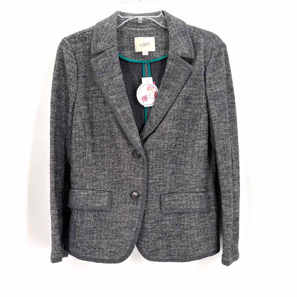 Size M Ann Taylor Gray Wool Blazer