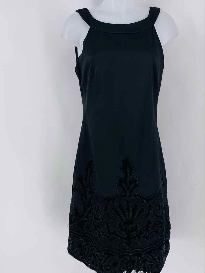 Size 12 Badgley Mischka Black Velour Dress