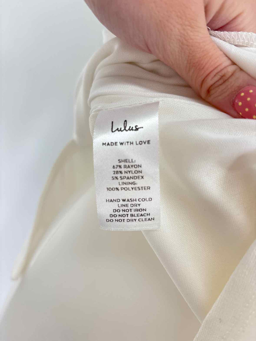 Size S LULUS Cream Dress