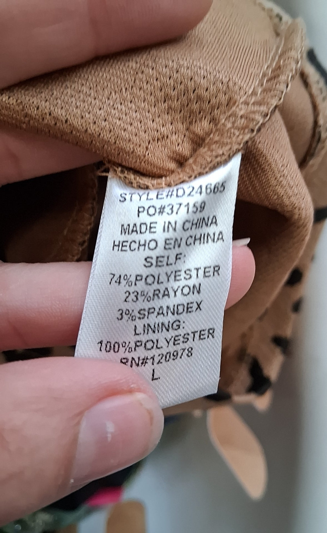 Size L ENTRO Tan Dress