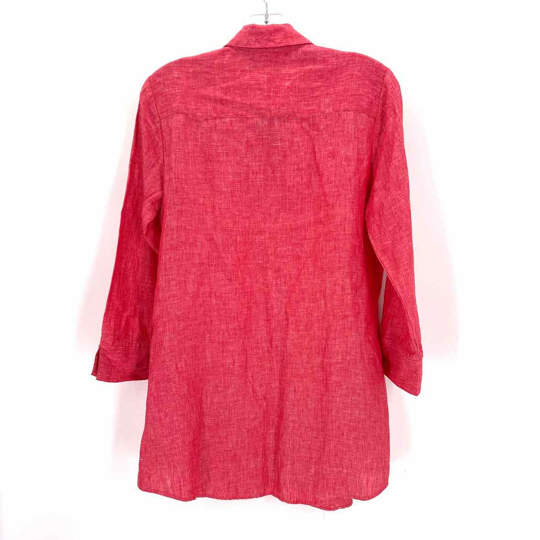 Size 2 FOXCROFT Red Linen Shirt