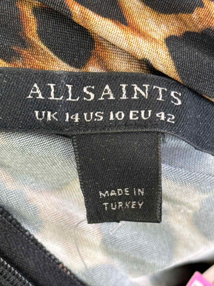 Size 10 ALL SAINTS Black Print Dress