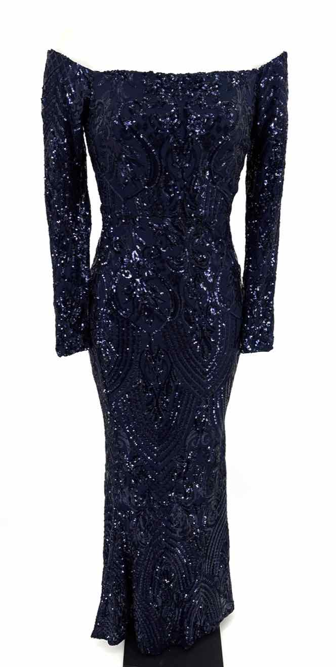 Size M WINDSOR Navy Sequined Dress