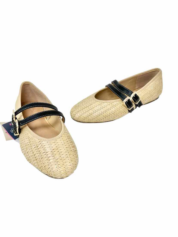 Shoe Size 7.5 UNIVERSAL THREAD Tan Straw Flats