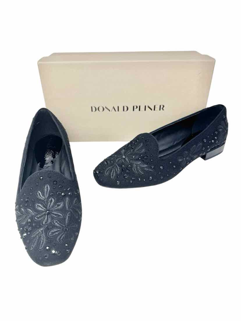 Shoe Size 9 DONALD PLINER Black Velour Loafers