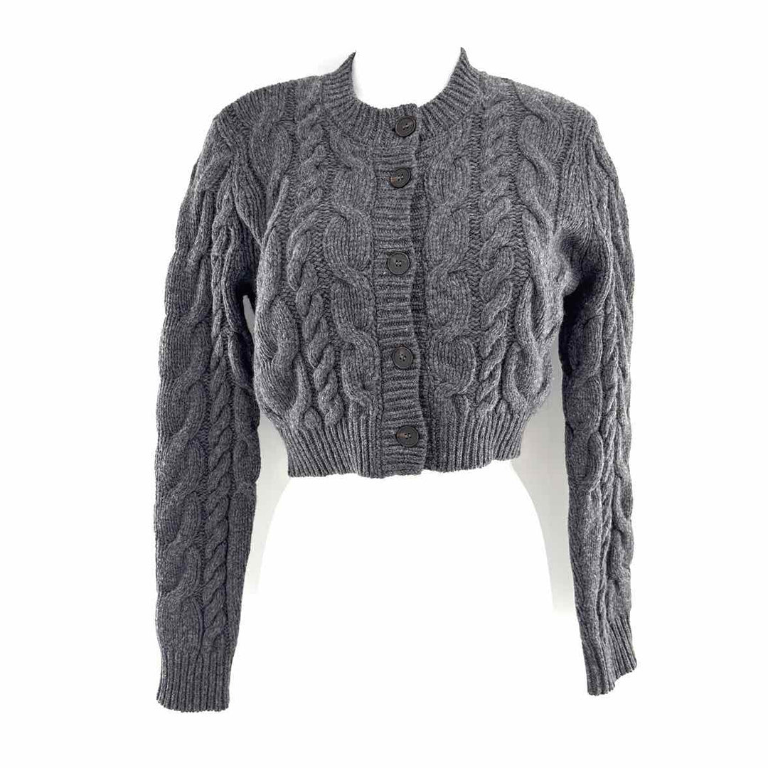 Size S FRAME Gray Knit Cardigan