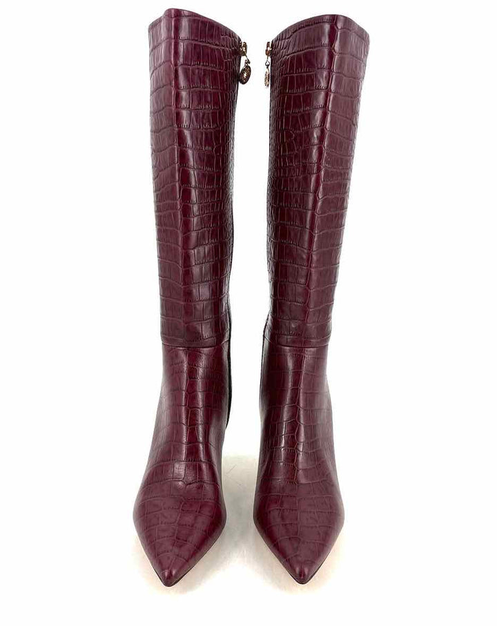 Shoe Size 8 White House Black Market Red Faux Leather Boots