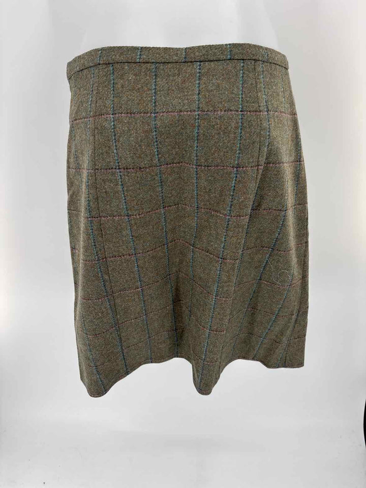 Size 8 Brooks Brothers Green Print Skirt