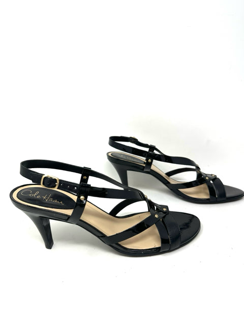 Shoe Size 10 Cole Haan Black PATENT Sandals