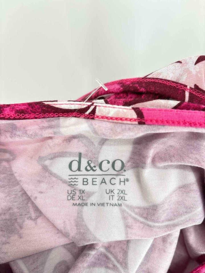 Size 1X D & CO PINK PRINT Dress
