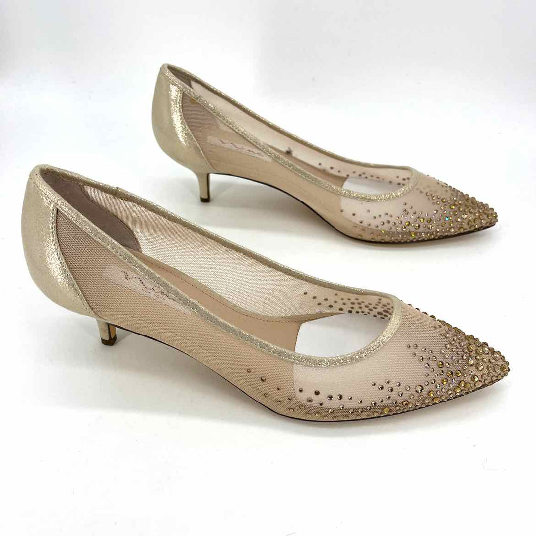 Shoe Size 10 Nina Gold Mesh Pumps