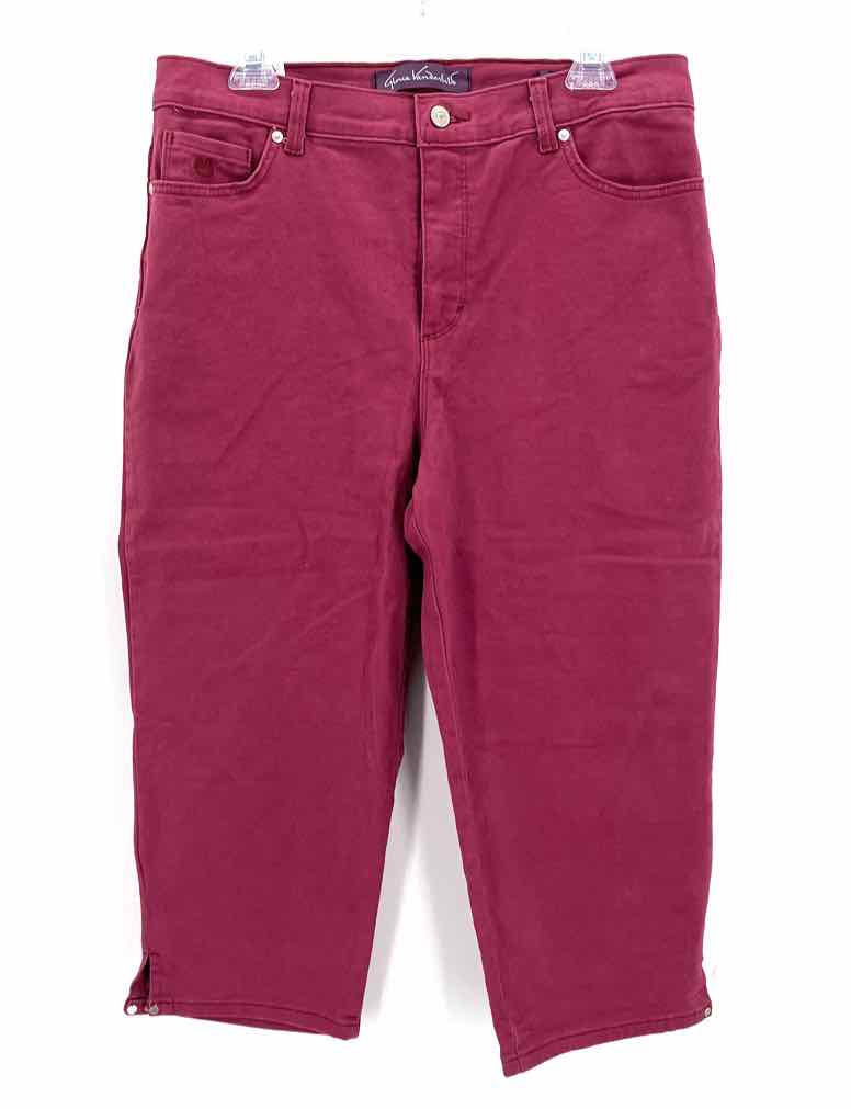 Size 12 GLORIA VANDERBUILT Burgundy Denim Jeans