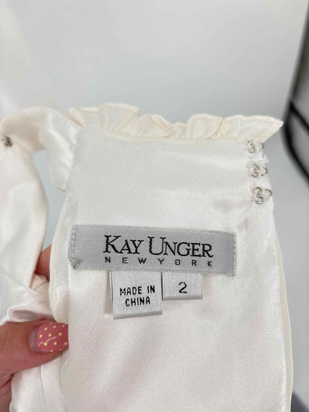 Size 2 KAY UNGER Cream Dress