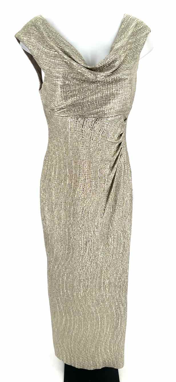 Size 10 CONNECTED APPAREL Gold Dress