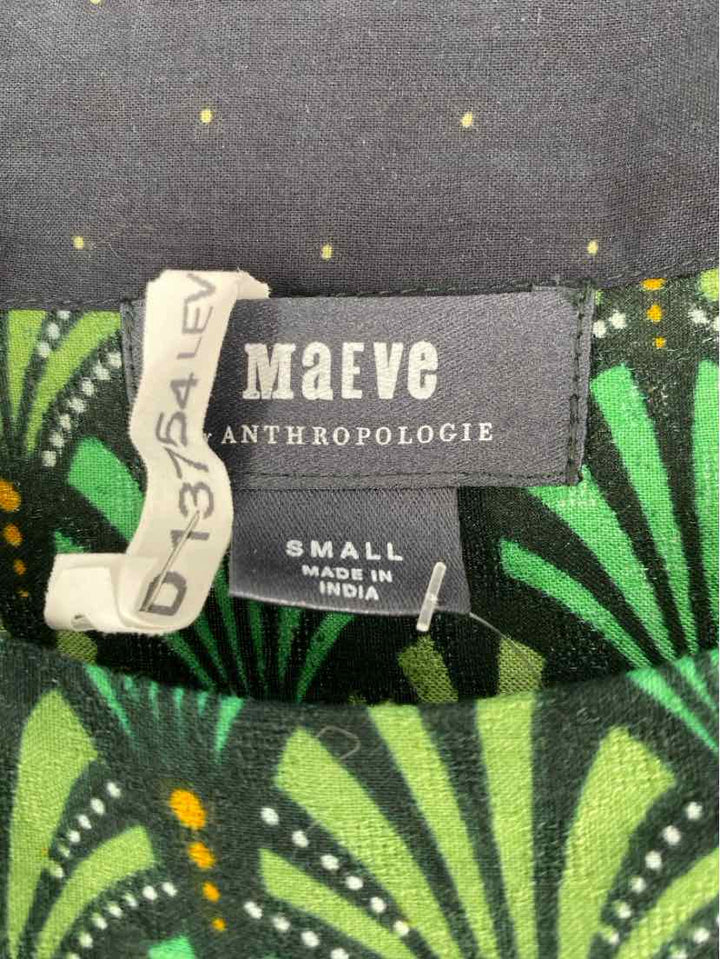 Size S MAEVE Green Print Dress