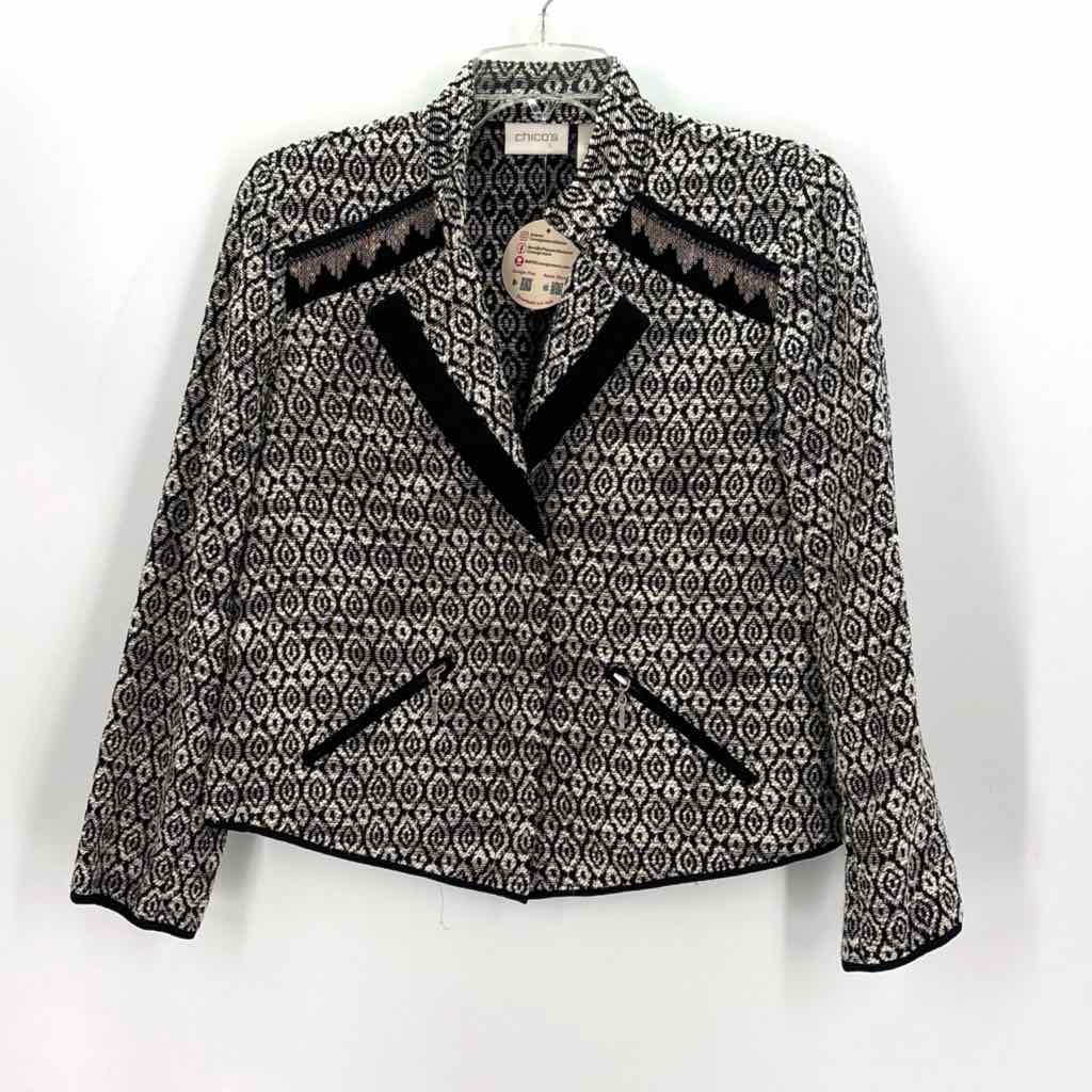 Size M Chico's Multi-Color Tweed Jacket