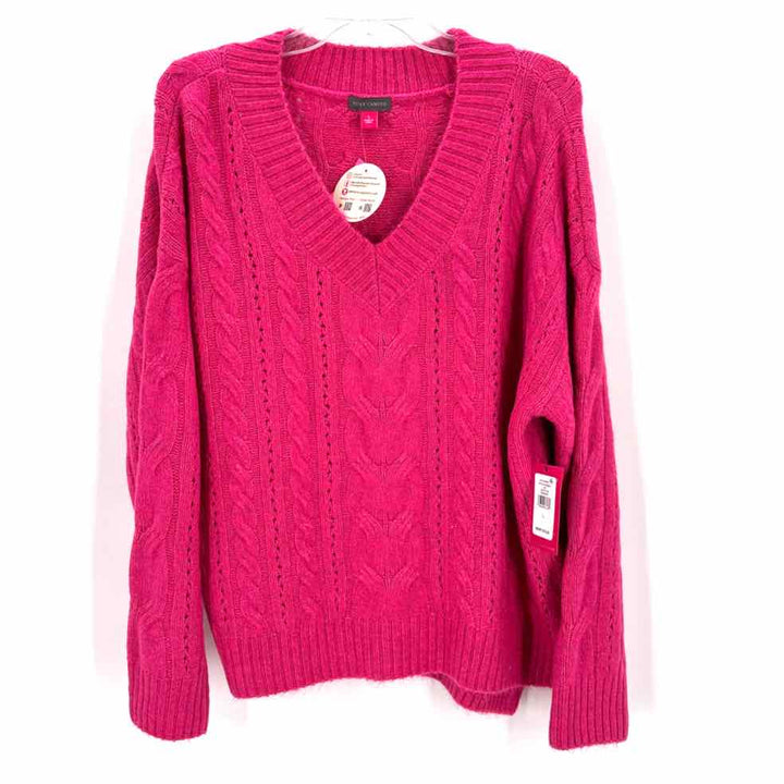 Size L Vince Camuto Hot Pink Knit Sweater