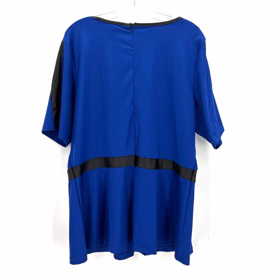 Size 18/20 Ashley Stewart Royal Blue Faux Leather Sweater