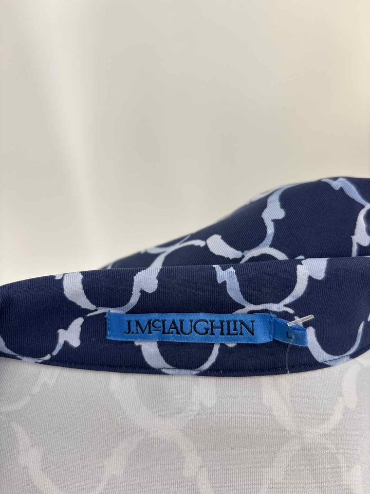 Size L J MCLAUGHLIN Navy Print Shirt