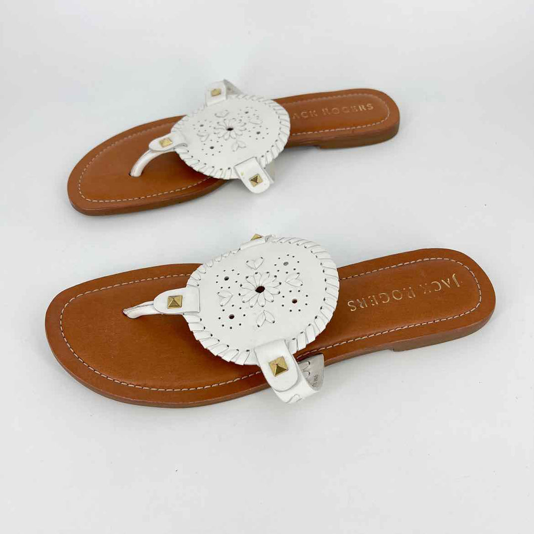 Shoe Size 9 Jack Rogers White Leather Sandals