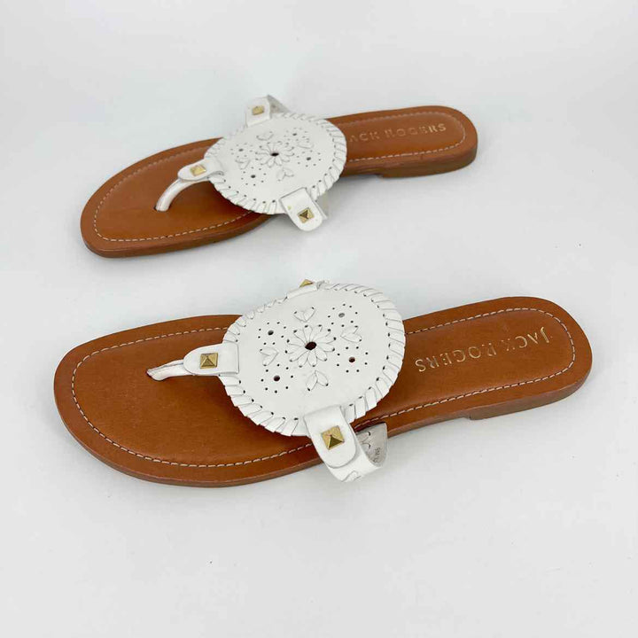 Shoe Size 9 Jack Rogers White Leather Sandals