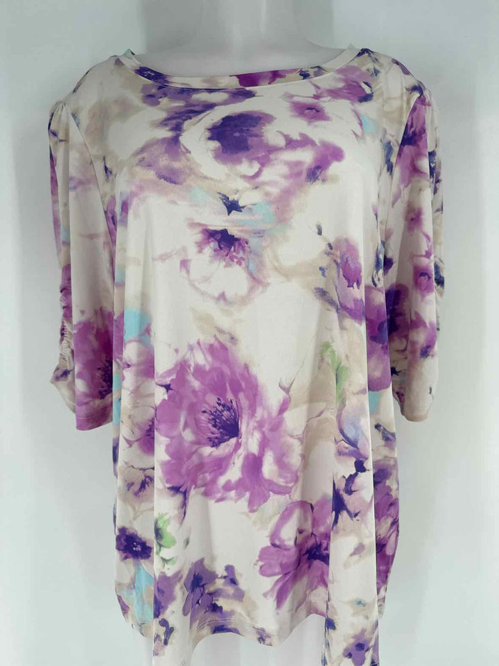 Size XL SUSAN GRAVER Purple Print Shirt
