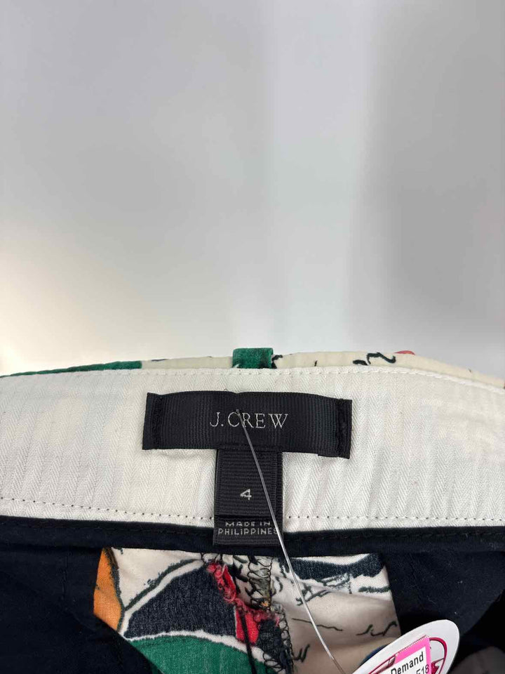Size 4 J Crew Black Print Shorts