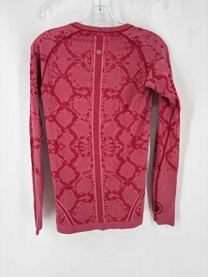 Size 6 Lululemon Red Print Shirt