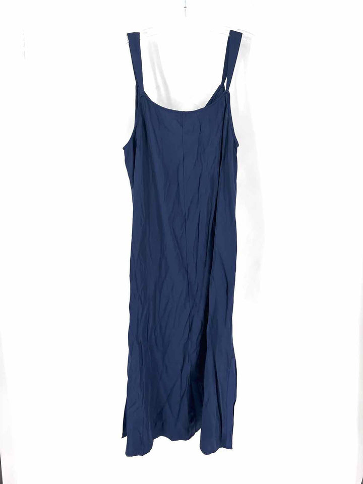 Size L CREMIEUX Navy Sateen Dress