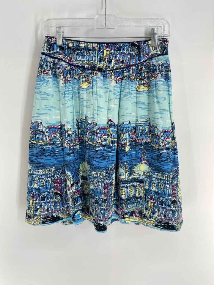 Size 4 Anthropologie Blue Skirt