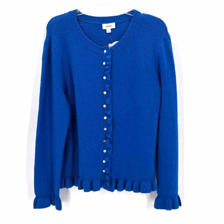 Size XL CECE Royal Blue Knit Cardigan