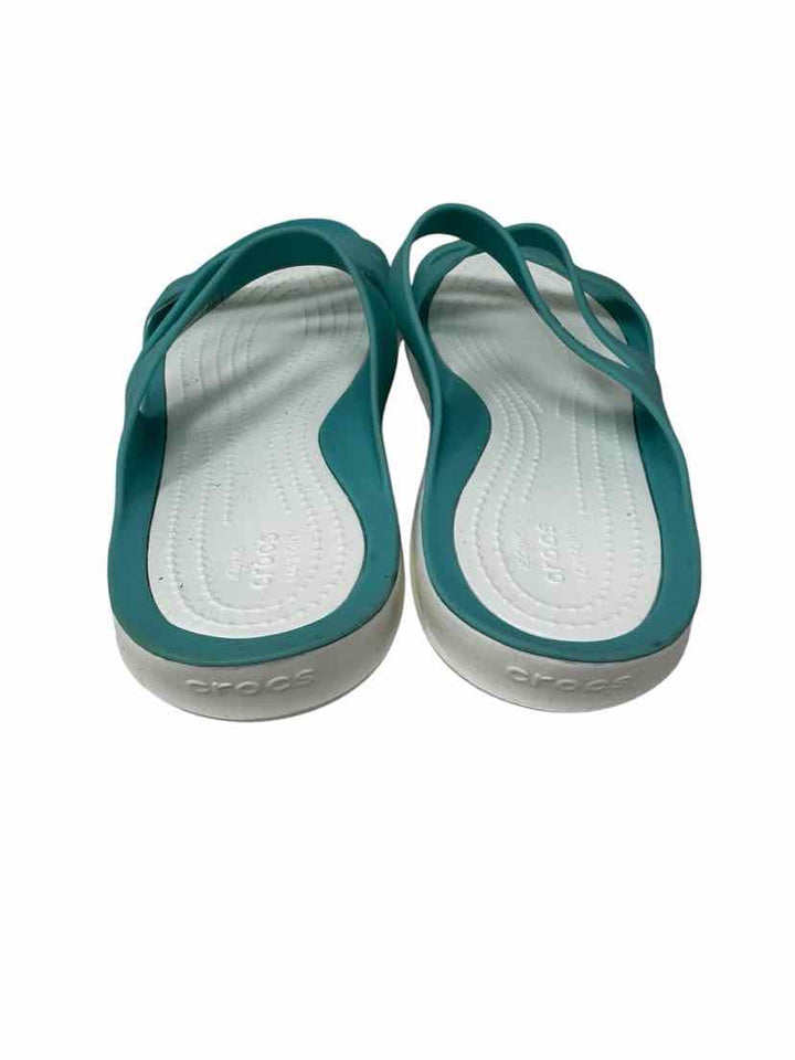 Shoe Size 9 Crocs Teal Sandals