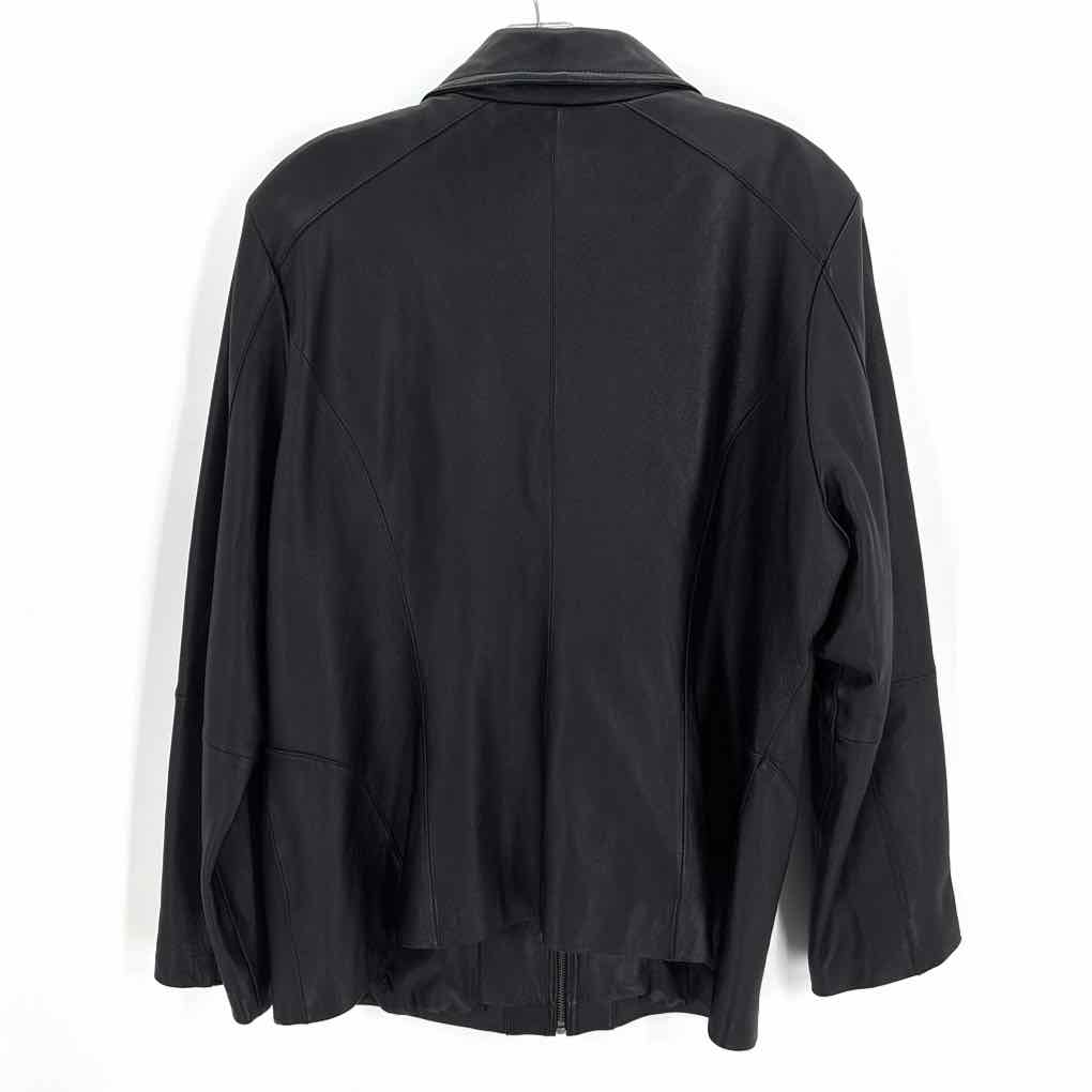 Size 18/20 VENEZIA Black Leather Jacket