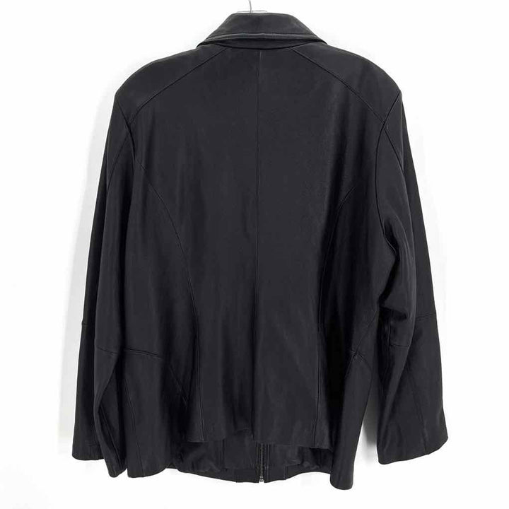 Size 18/20 VENEZIA Black Leather Jacket