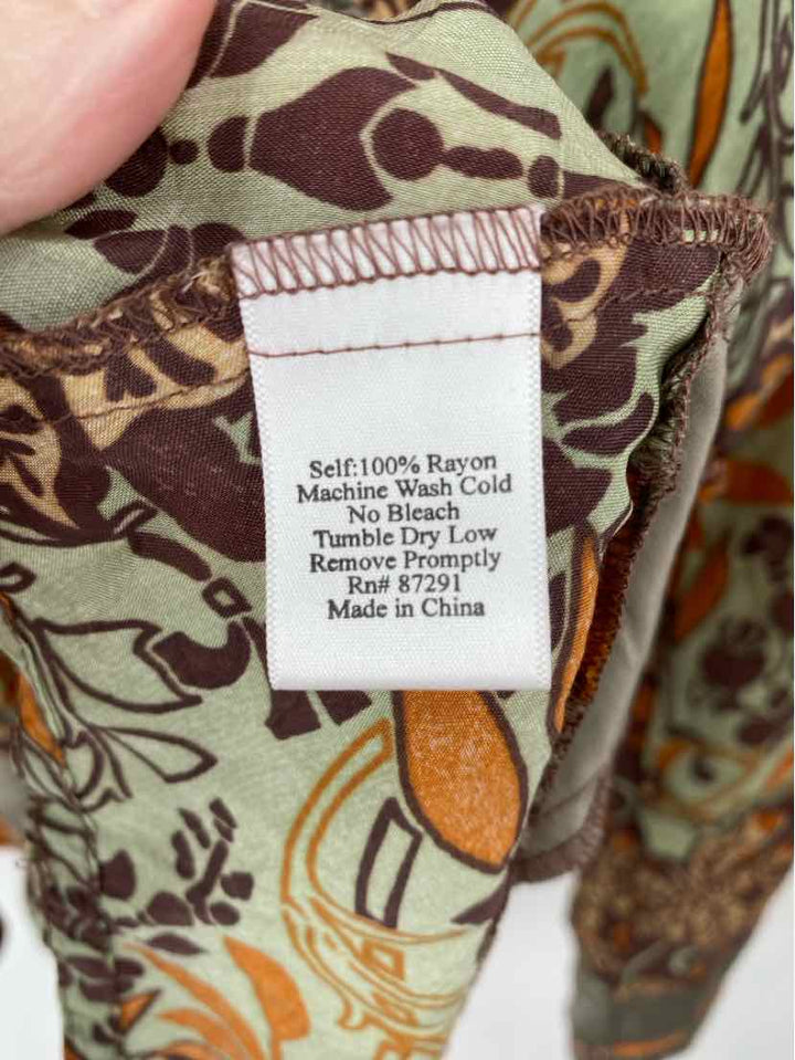 Size S Johnny Was Brown Print Shirt