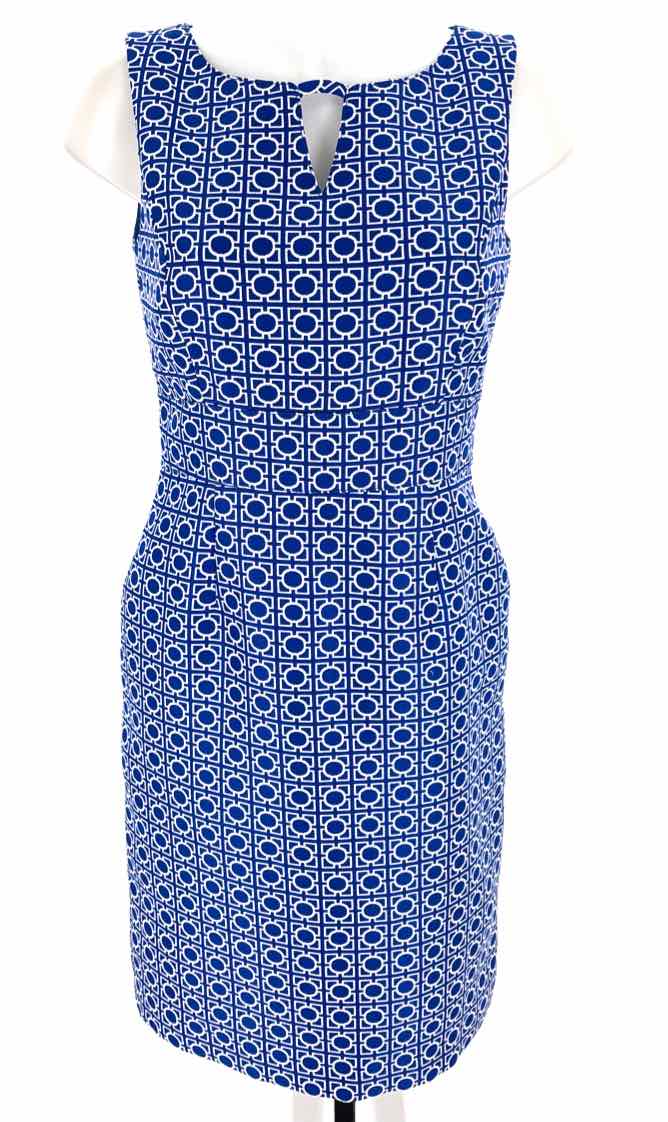 Size 4 TAHARI Blue Print Dress