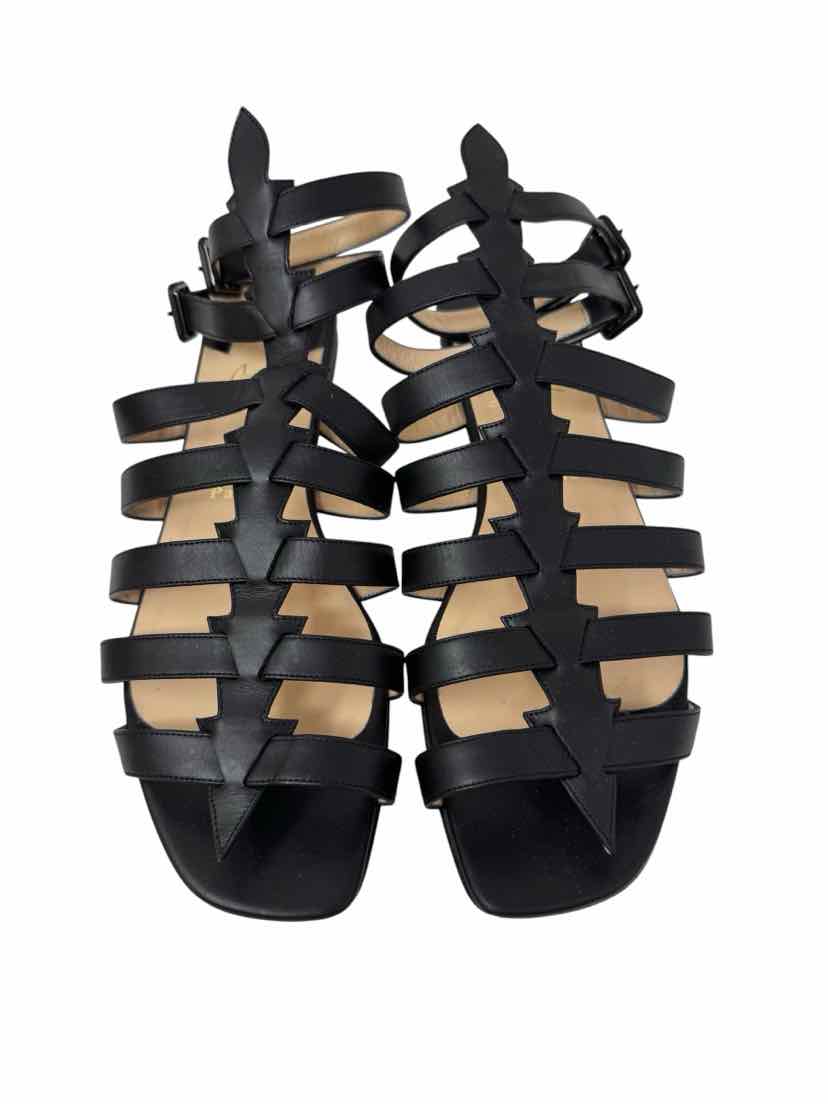 Shoe Size 42 CHRISTIAN LOUBOUTIN Black Sateen Luxury - Sandals