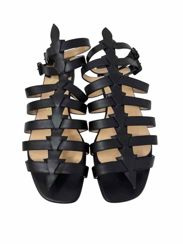 Shoe Size 42 CHRISTIAN LOUBOUTIN Black Sateen Luxury - Sandals