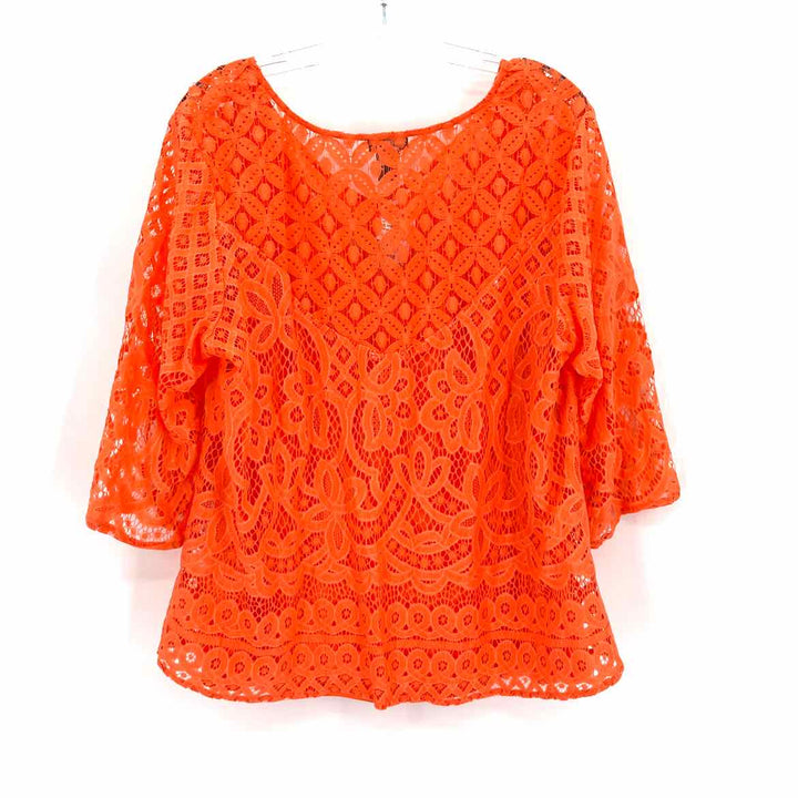 Size 2X NEW DIRECTION Orange Lace Shirt