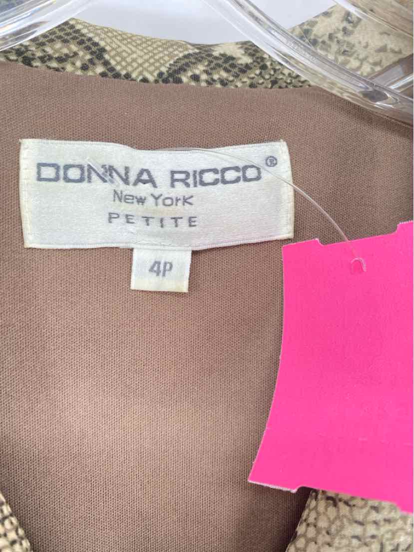 Size 4P DONNA RICO Tan Dress