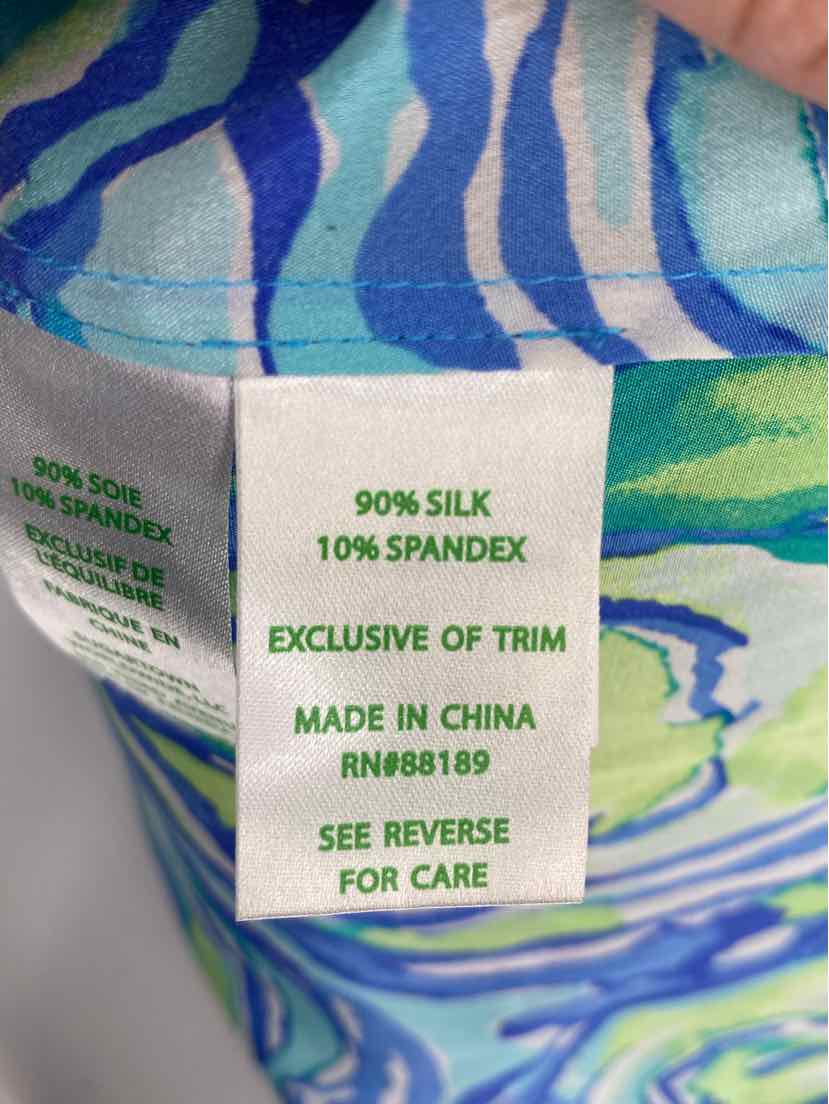 Size S Lilly Pulitzer Navy Silk Shirt