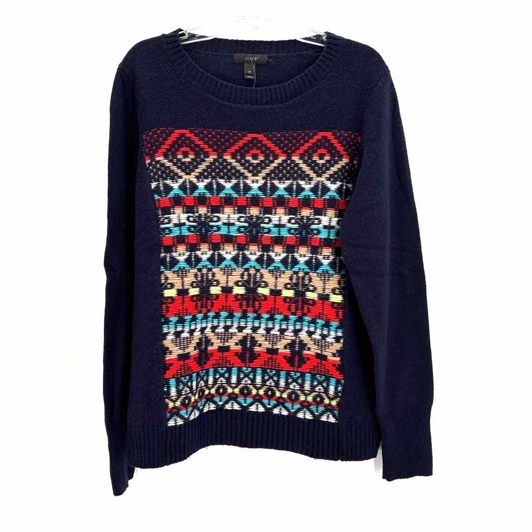 Size M J Crew Navy Print Sweater