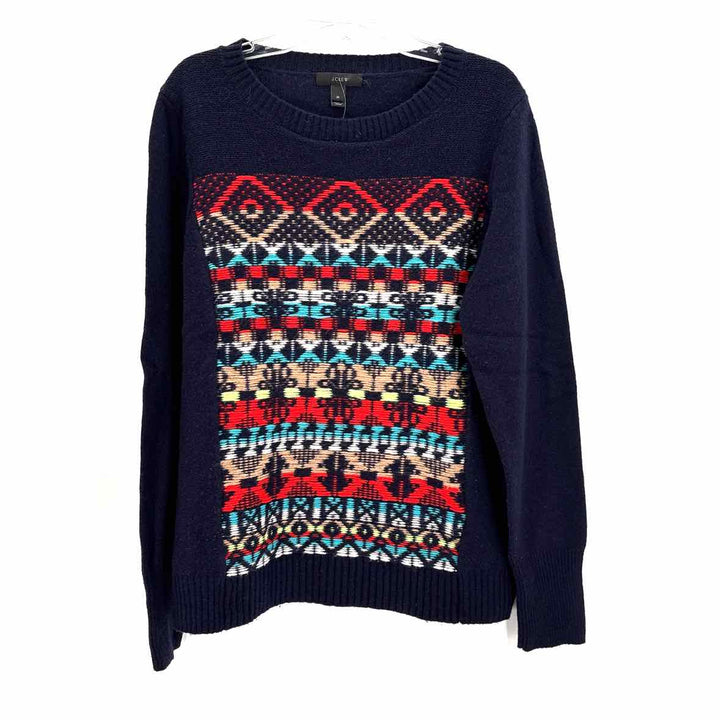Size M J Crew Navy Print Sweater
