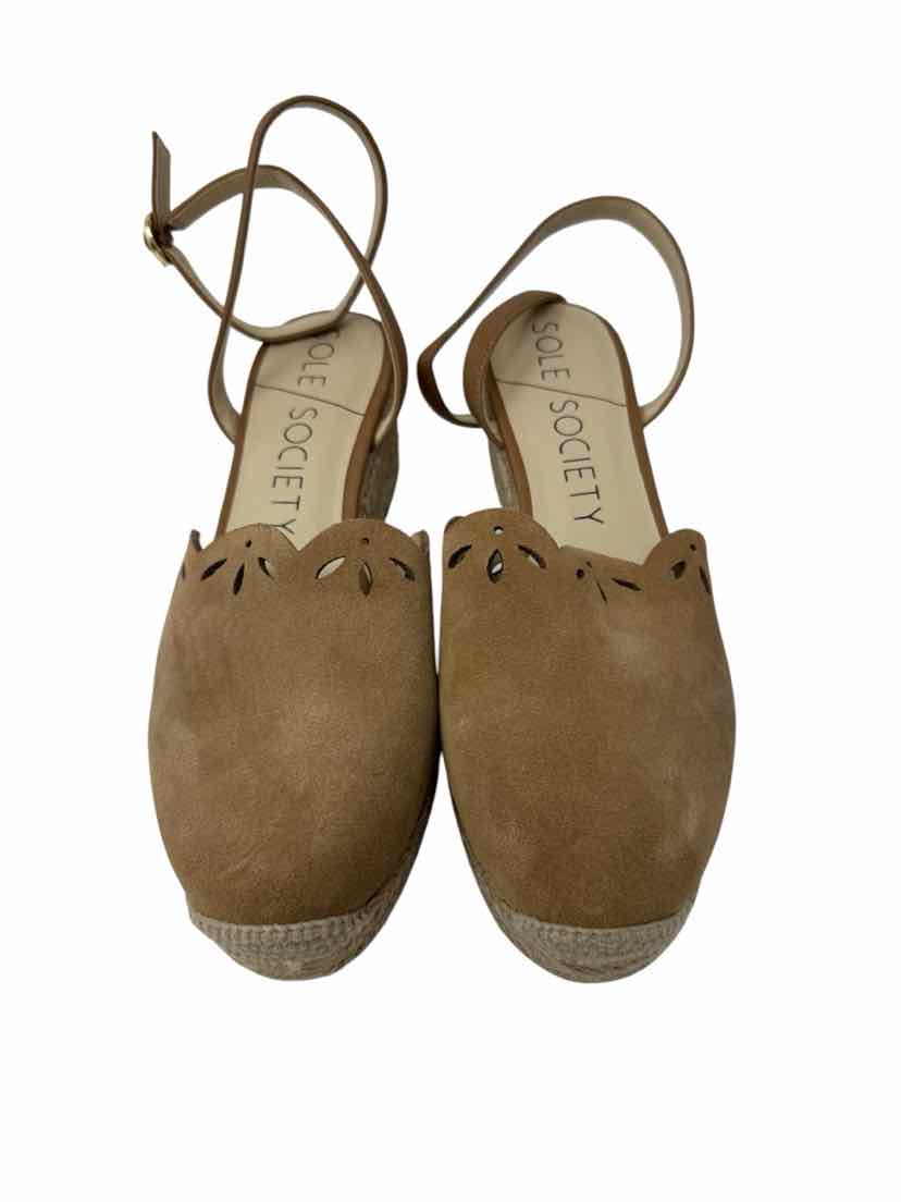 Shoe Size 9 SOLE SOCIETY Tan Suede Sandals
