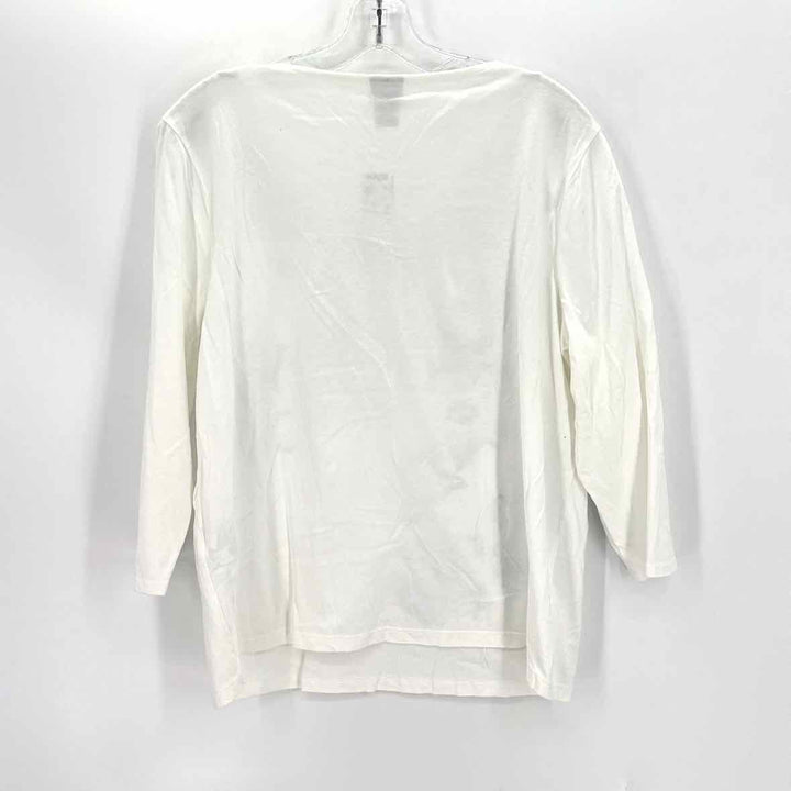Size M Chico's White Print Shirt