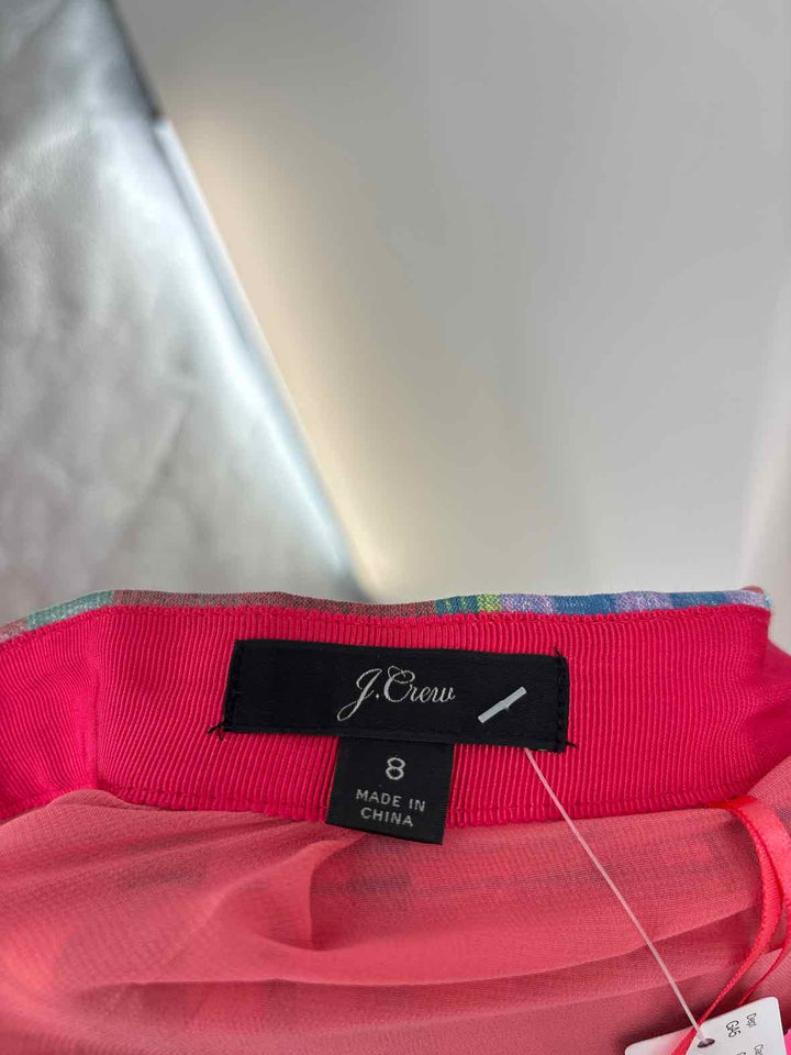 Size 8 J Crew PINK PRINT Skirt