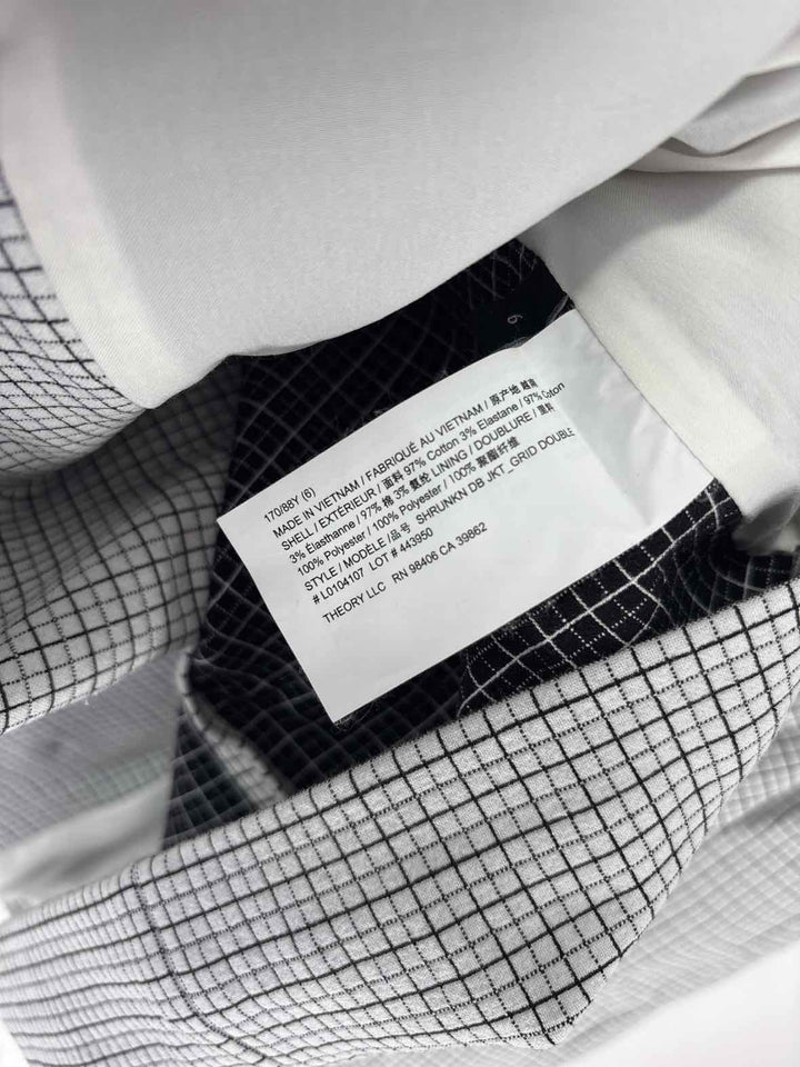 Size 6 THEORY White Print Blazer