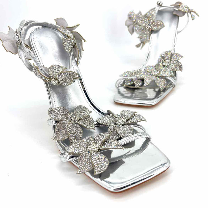 Shoe Size 10 AZALEA WANG Silver Heels