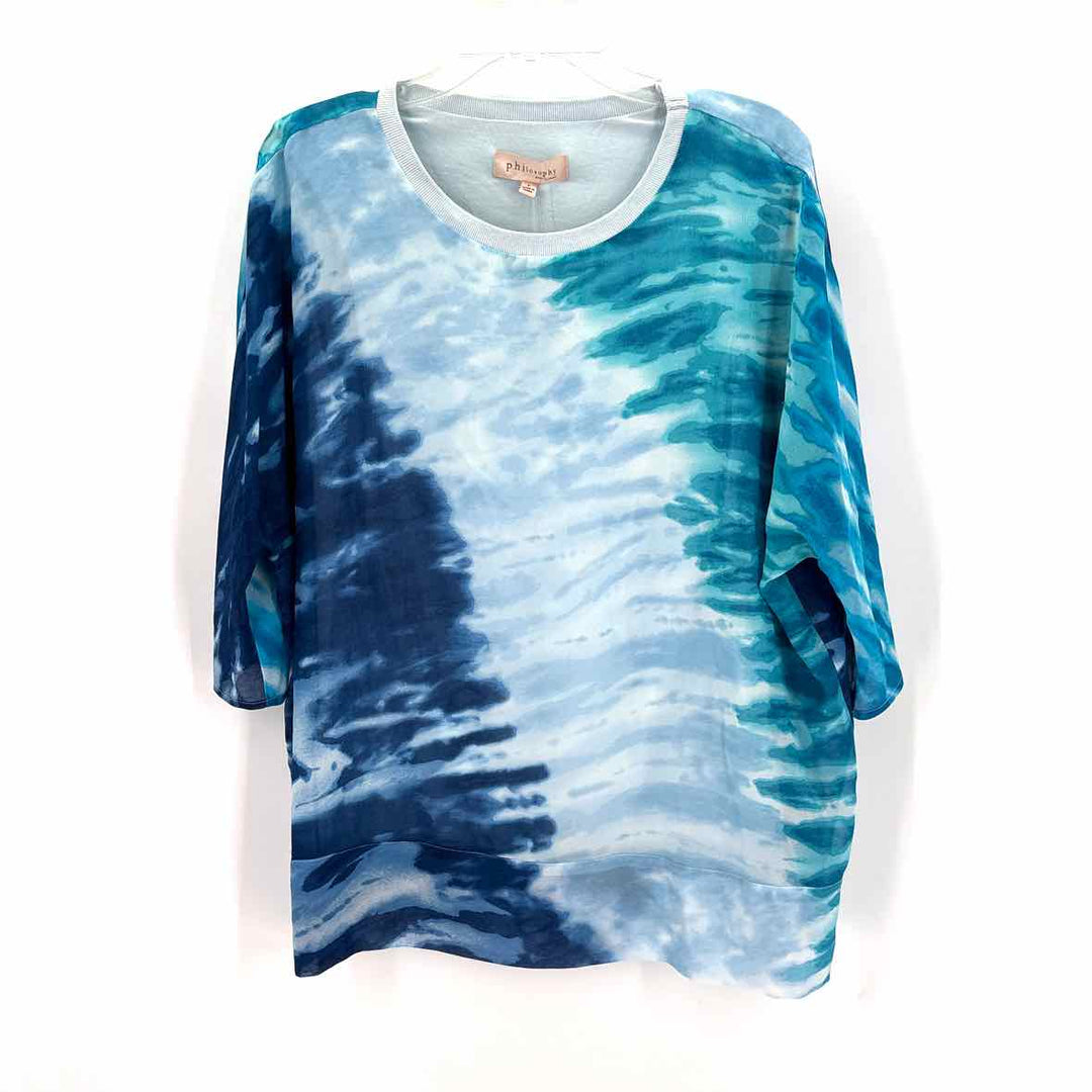 Size L PHILOSPHY Blue Shirt